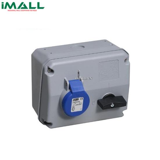 Ổ cắm + khóa liên động ngang ABB 232MHS6 32A 2P+E 220-250V IP44 (2CMA167669R1000)